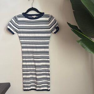 Striped casual Navy and White Knit Dress